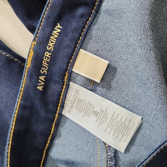 Michael Kores Jeans Womens Size 22W New Ava Super Skinny Dark Denim - Picture 10 of 10